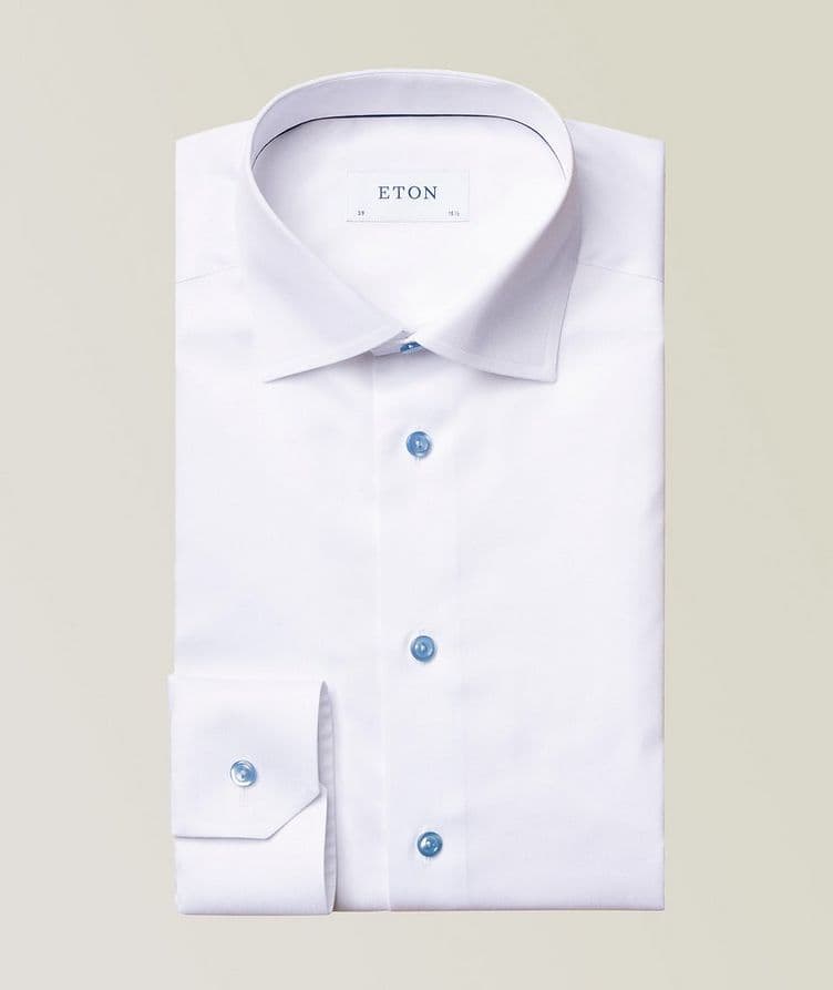 Slim-Fit Twill Shirt with Blue details image 0