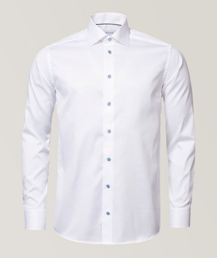 Slim-Fit Twill Shirt with Blue details image 1