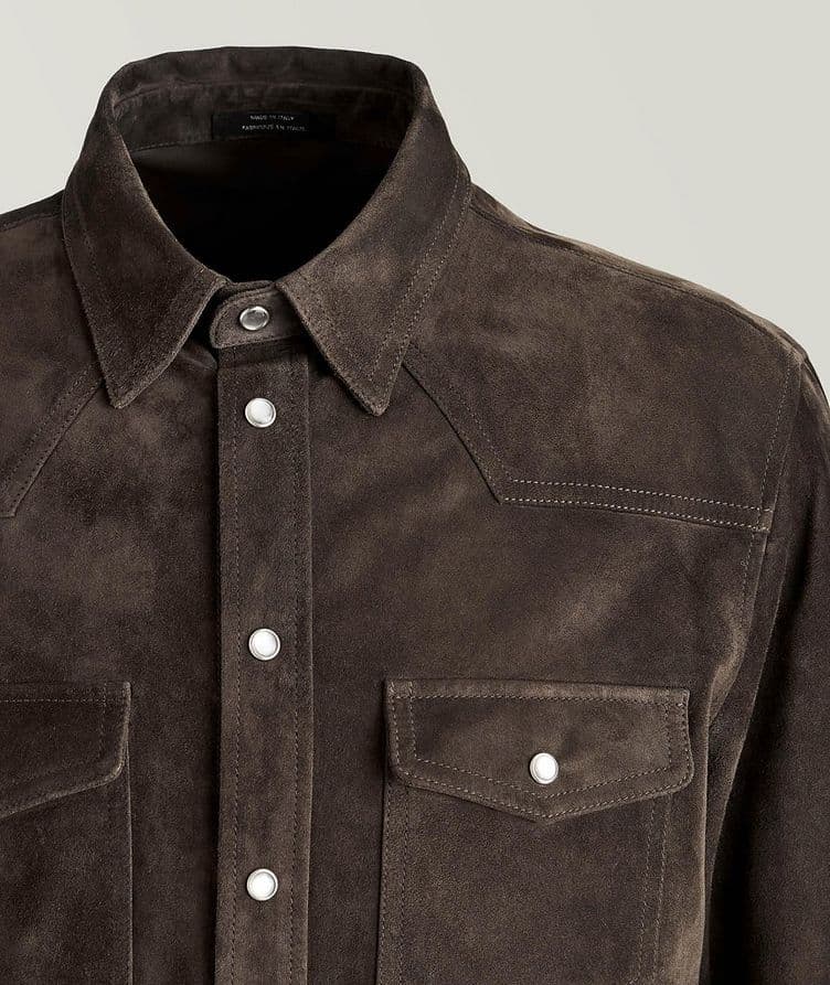 Calfskin Suede Shirt Jacket image 3