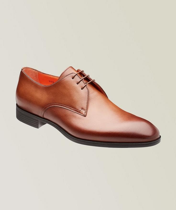 Santoni Leather Simon Derbies 