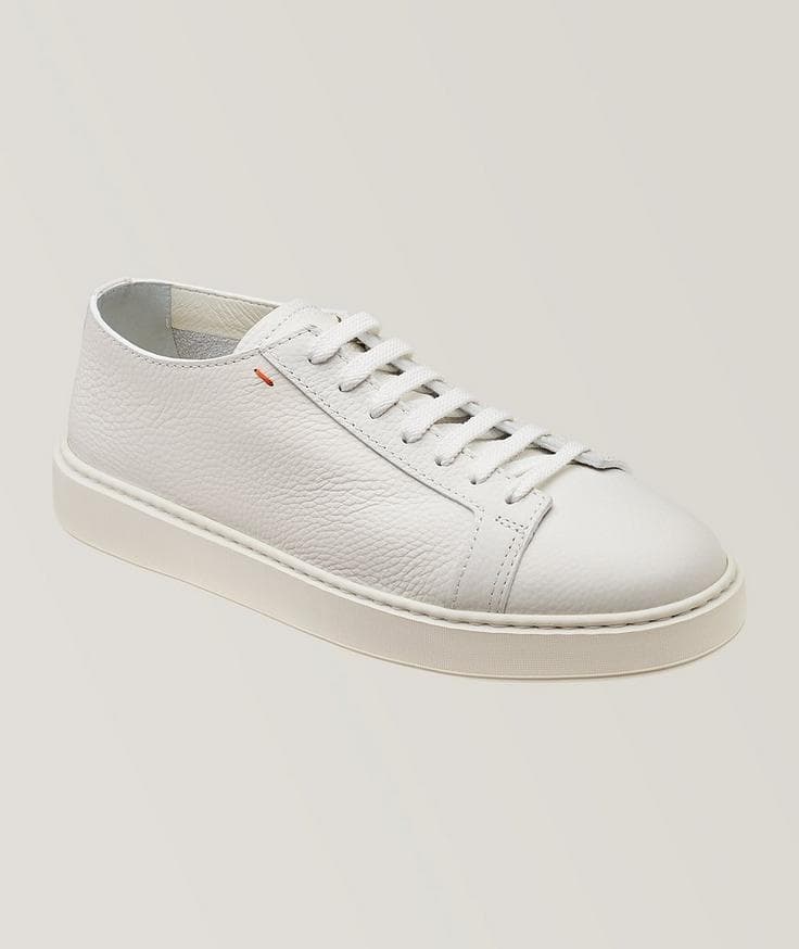 Santoni Pebbled Deerskin Sneakers 