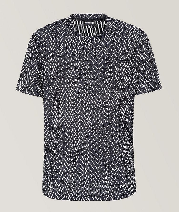 Mesh T-shirt with Contrasting Chevron Print image 0