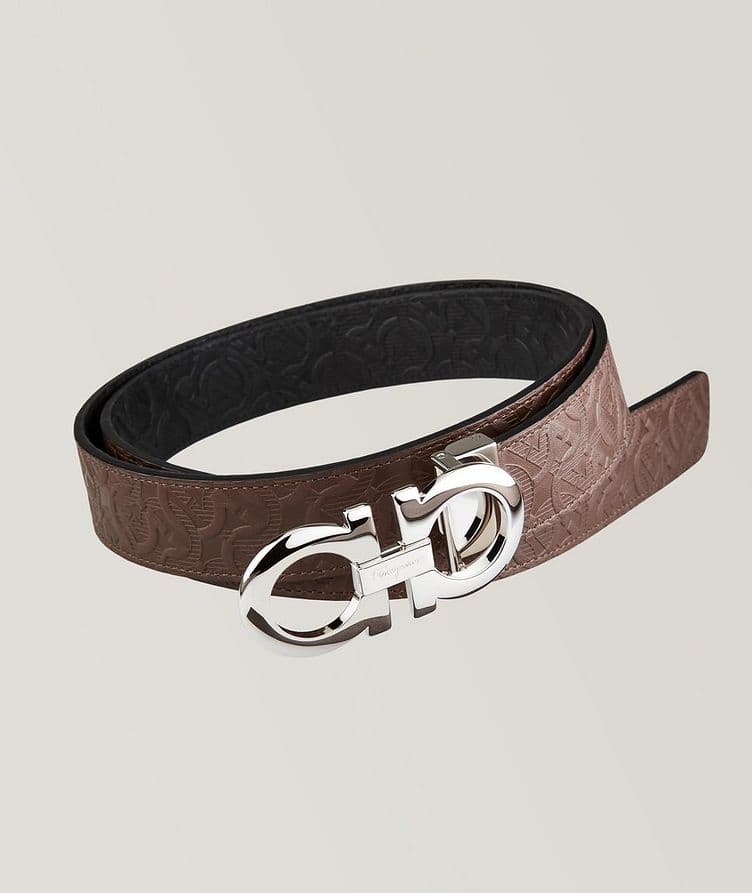 Allover Gancio Reversible Leather Belt image 0