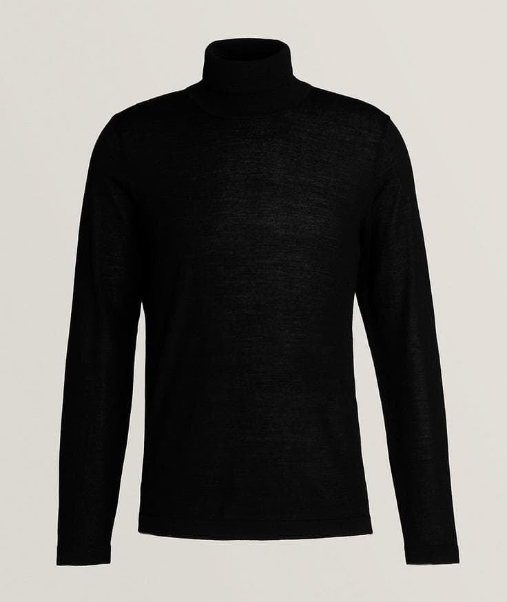 Patrick Assaraf Mélange Extra-Fine Merino Wool Turtleneck