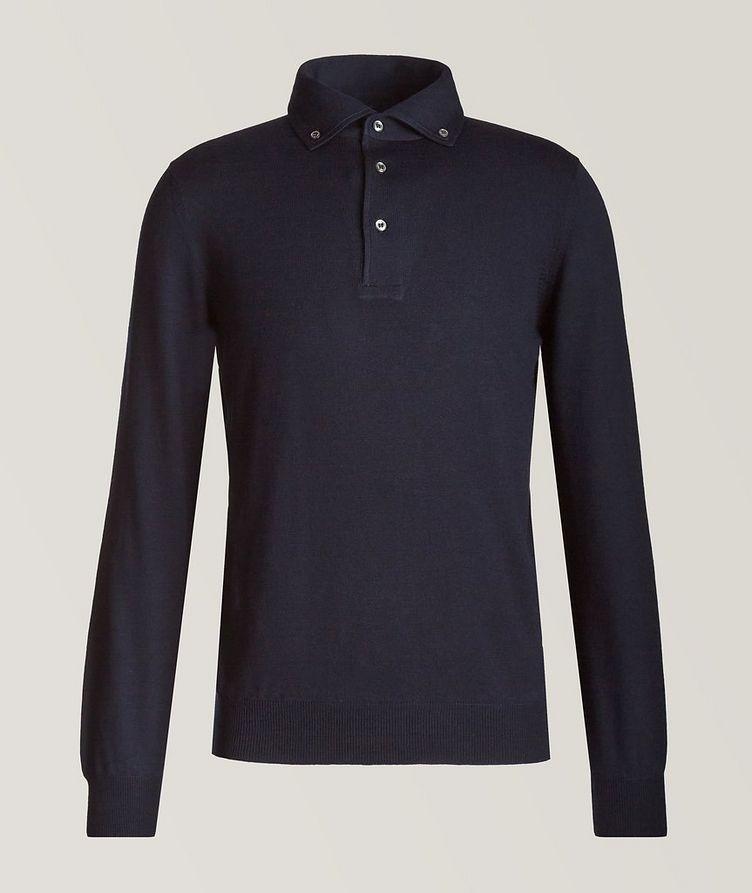 Long Sleeve Knit Wool Polo image 0