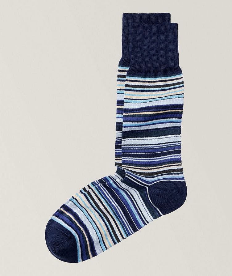 Signature Stripe Stretch Cotton-Blend Dress Socks image 0