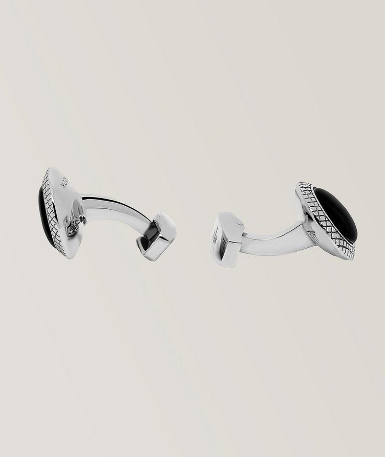 Rhodium Plated Bullseye Round Cufflinks image 2