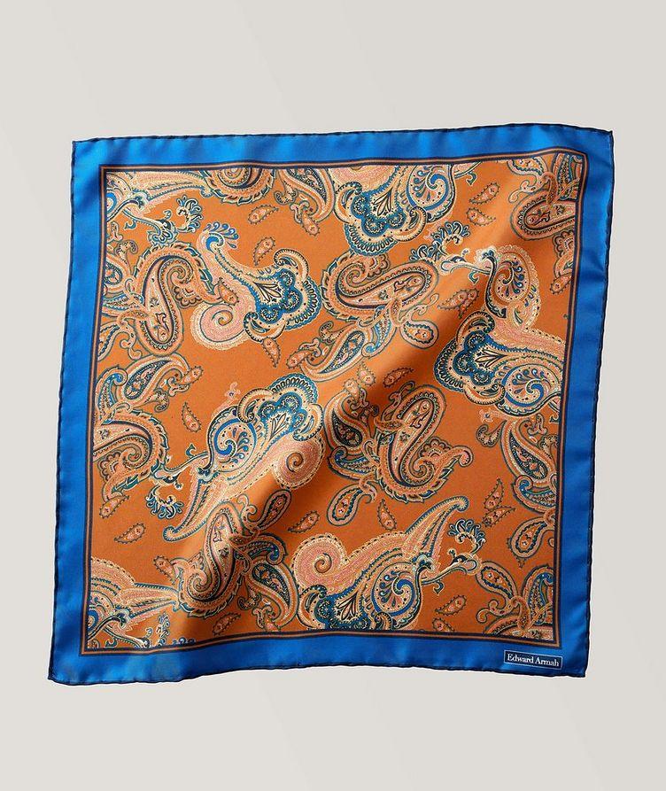 Paisley Print Silk Pocket Square image 0