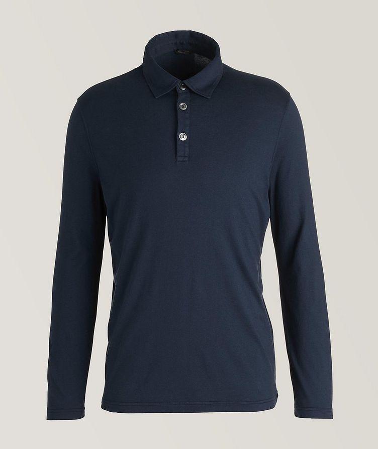 Long Sleeve Cotton-Cashmere Polo image 0