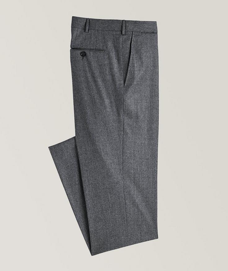 Zegna Pantalon habillé en flanelle de laine extensible