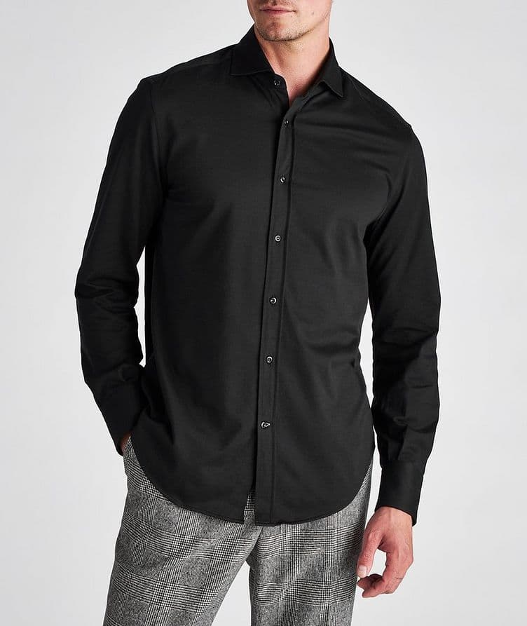 Long-Sleeve Cotton Piqué Sport Shirt image 1