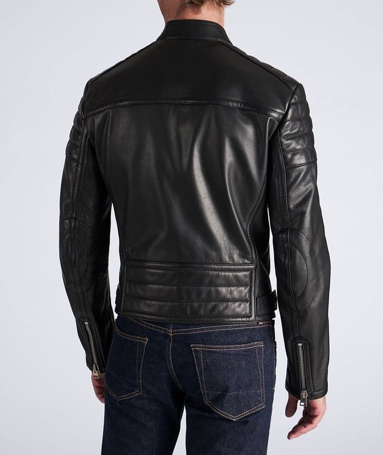 Blouson de style moto en cuir de veau image 3