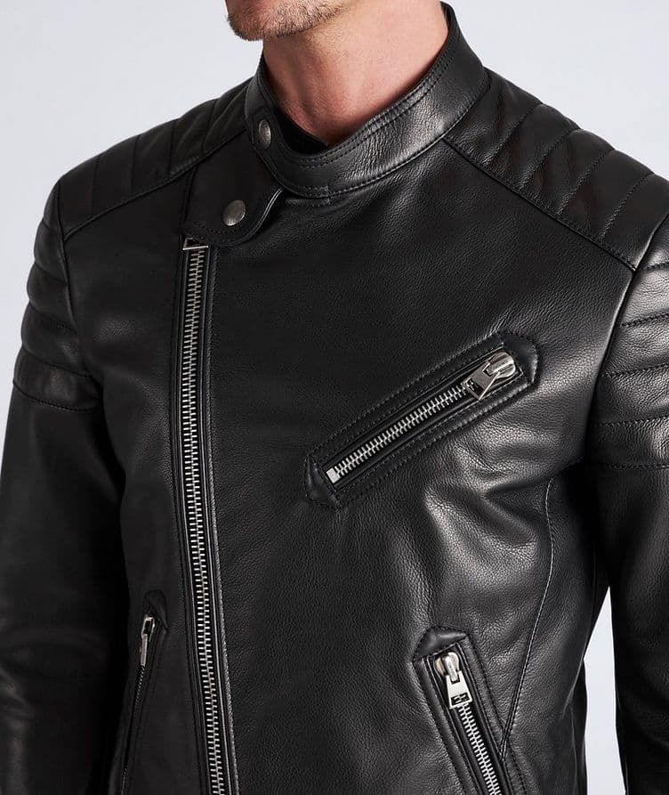 Blouson de style moto en cuir de veau image 4