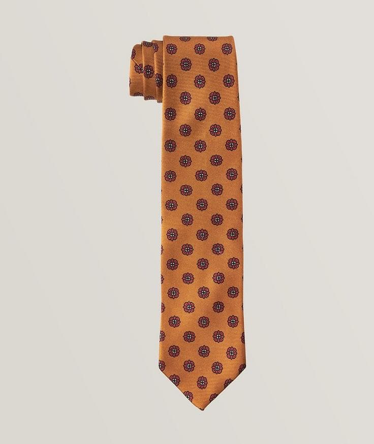 Drake's Silk Twill Madder Flower Motifs Printed Tie