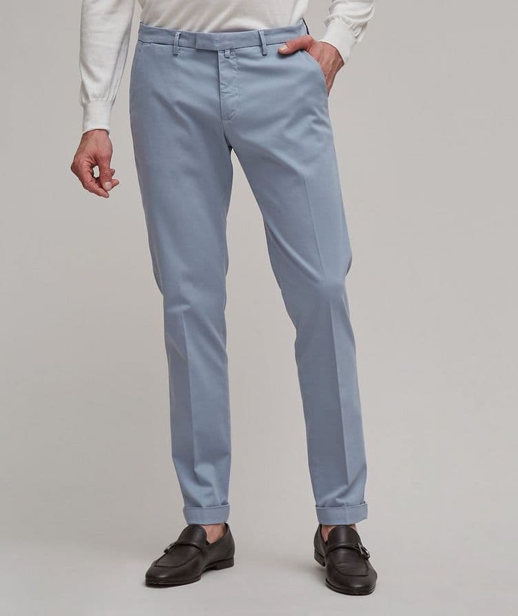 Slim Fit Cotton-Stretch Pants image 1