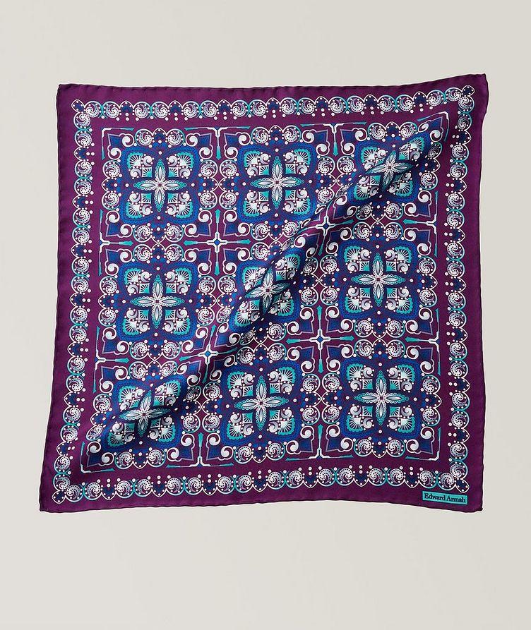 Medallion Patterned Silk Pocket Square image 0