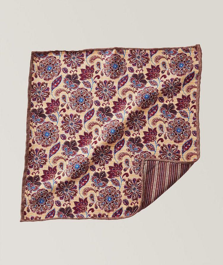 Reversible Paisley Pattern Silk Pocket Square image 0