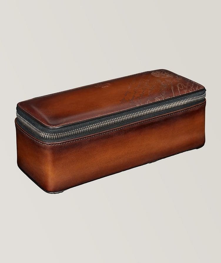 Scritto Leather 3 Watch Case image 2