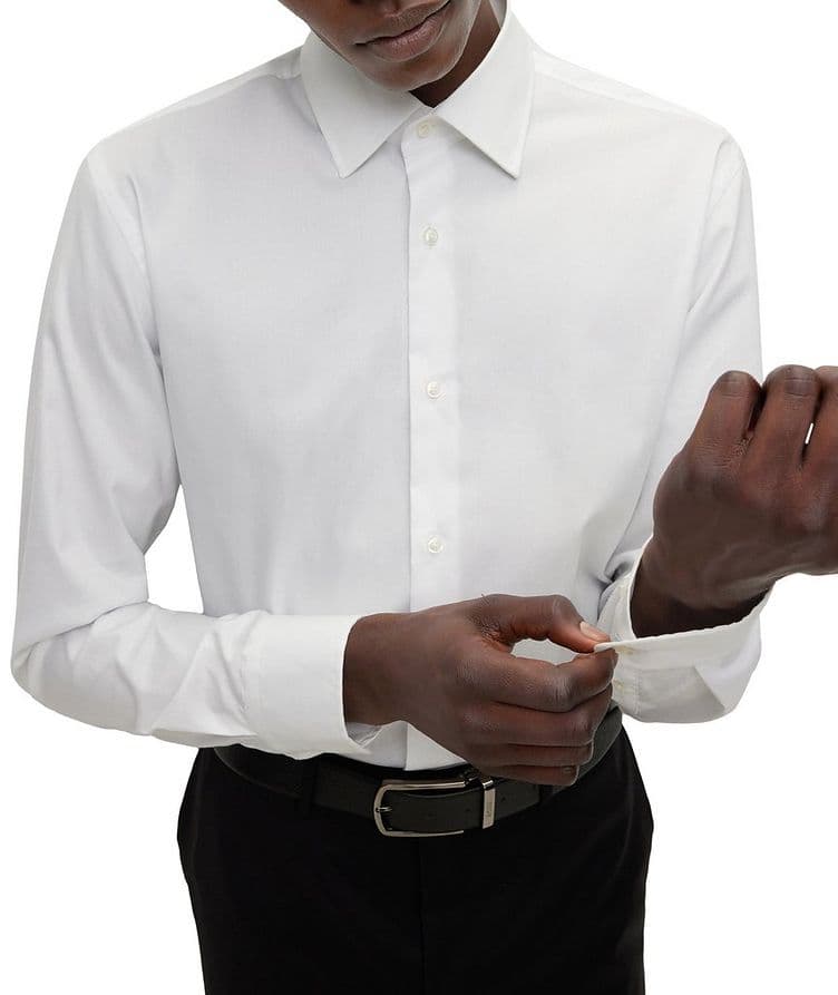 Slim-Fit Solid Dress Shirt image 4