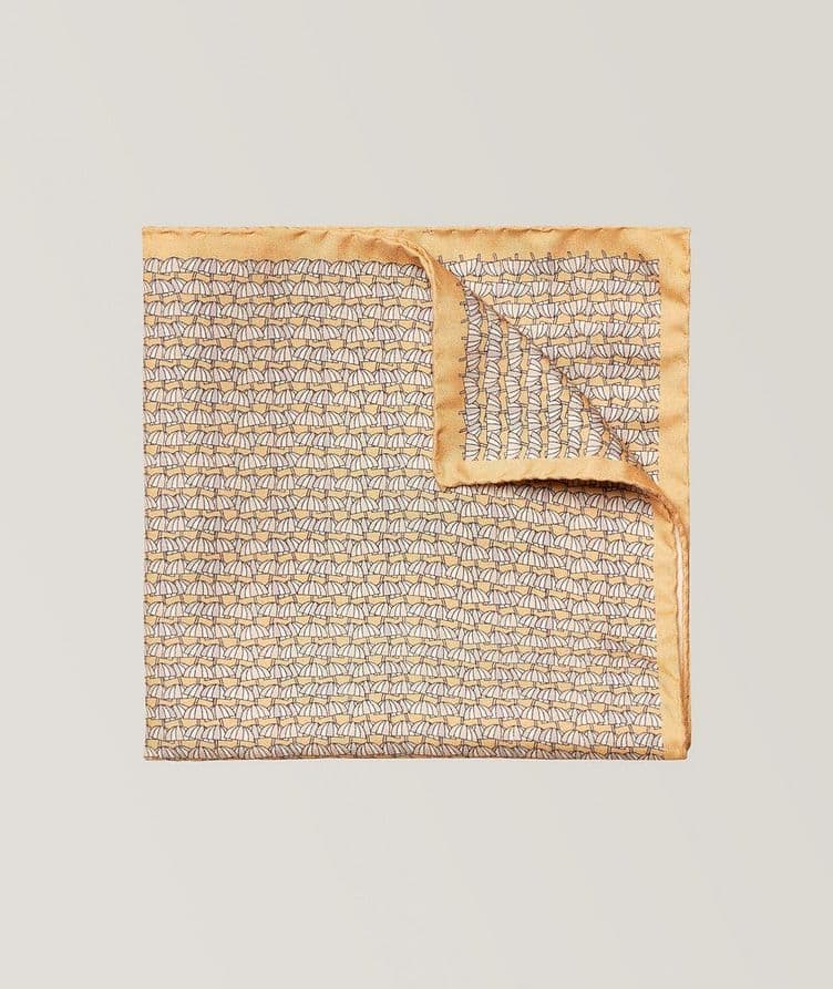 Umbrella Pattern Silk Pocket Square image 1