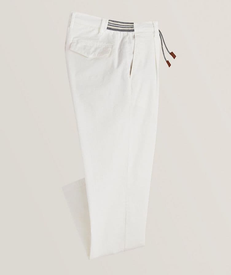 Drawstring Stretch-Cotton Pants image 0