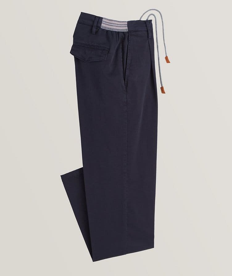 Drawstring Stretch-Cotton Pants image 0