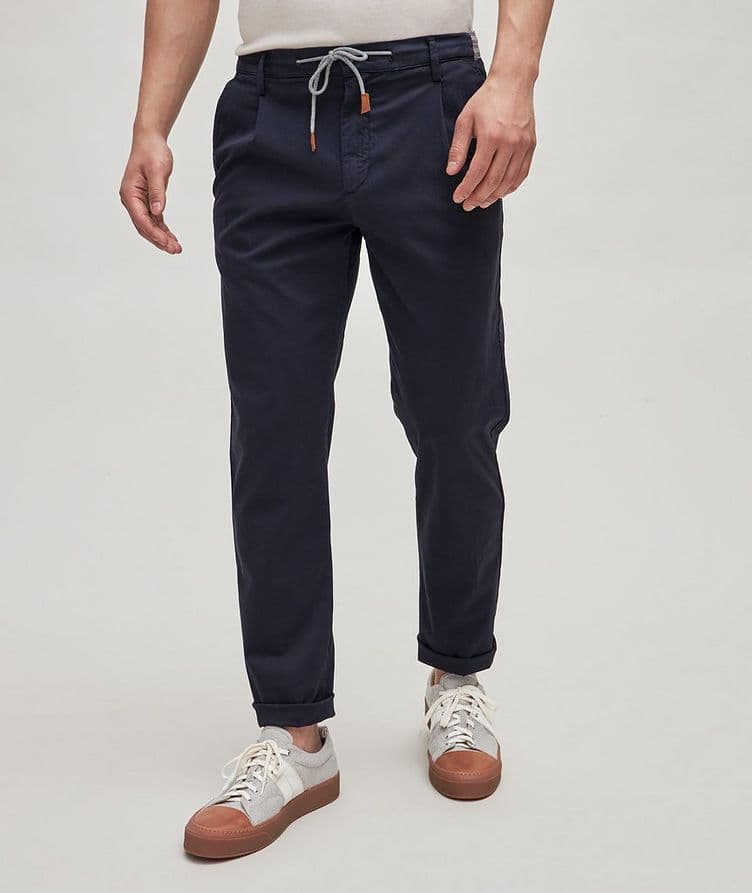 Drawstring Stretch-Cotton Pants image 2