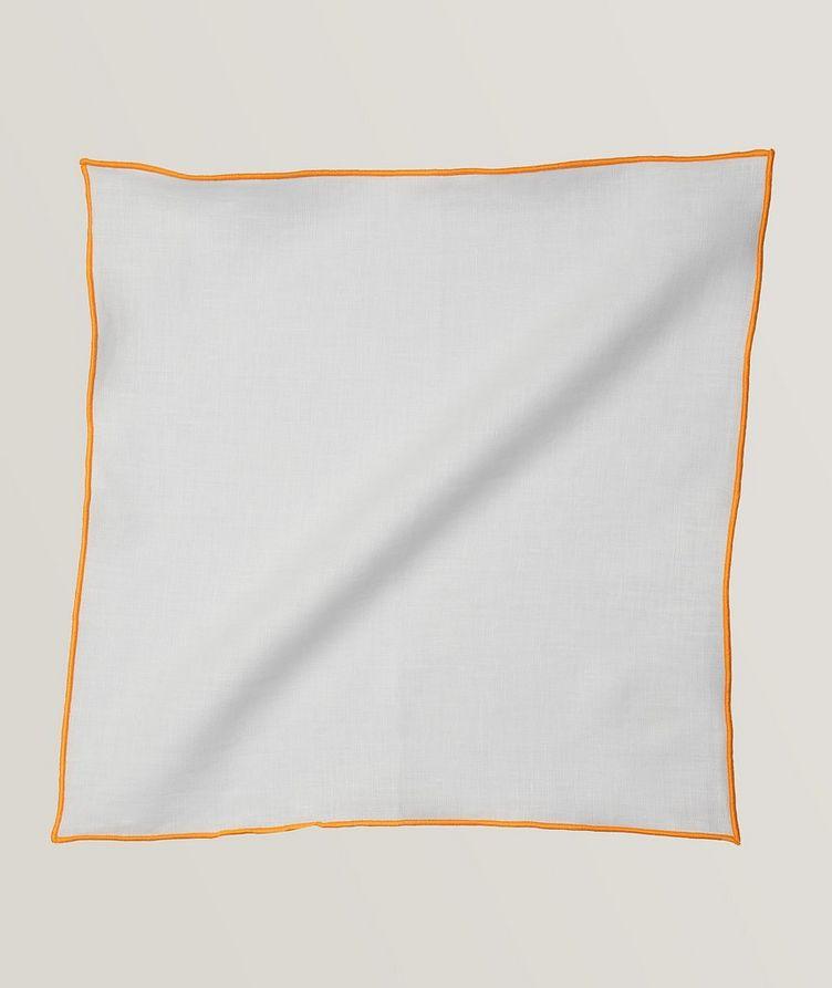 Contrast Trim Linen Pocket Square image 0