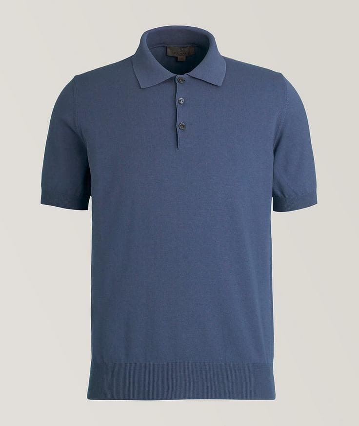 Canali Polo uni en tricot de coton