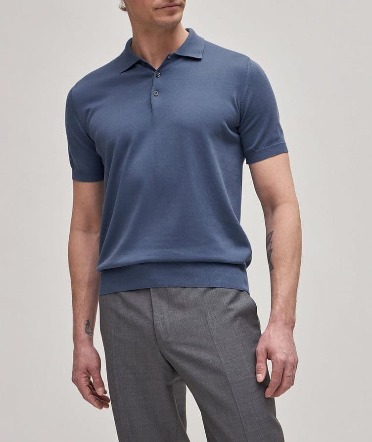 Solid Cotton Knit Polo image 1