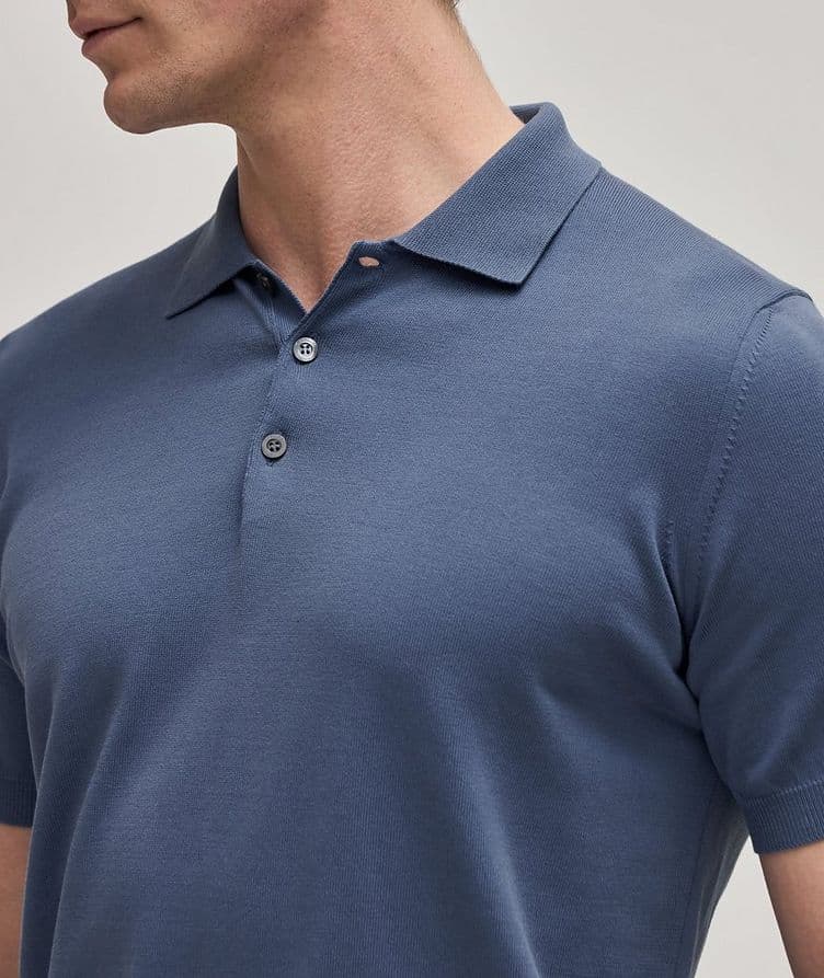 Solid Cotton Knit Polo image 3