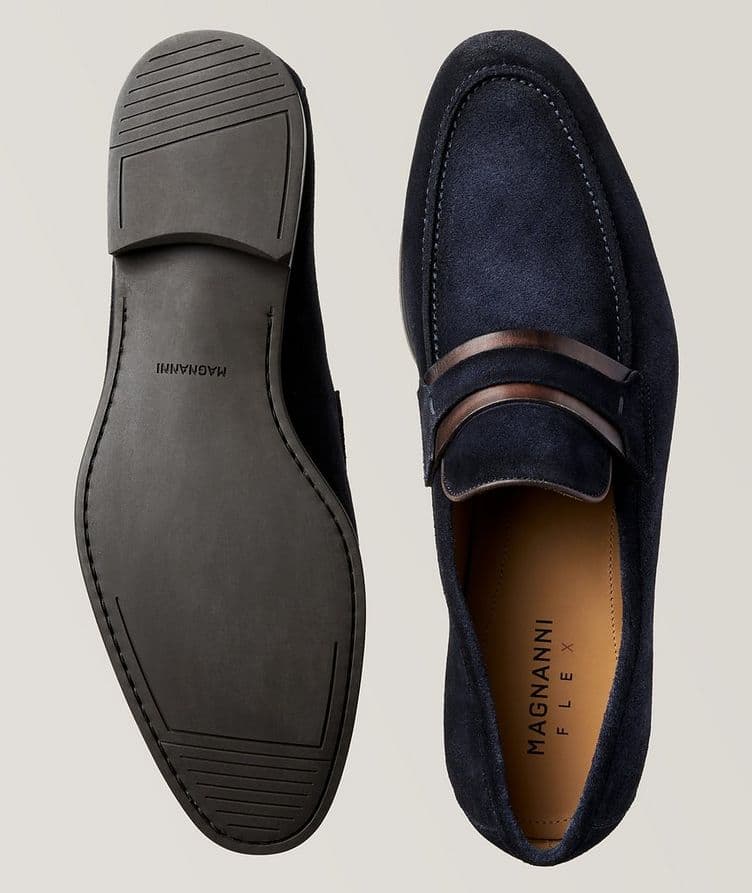 Leather Trim Banded Velvet Loafer image 2