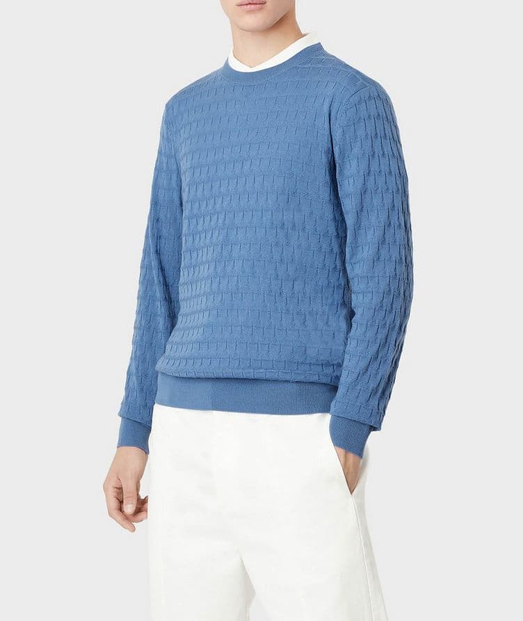 Virgin-Wool Jumper with Geometric Jacquard Motif image 1