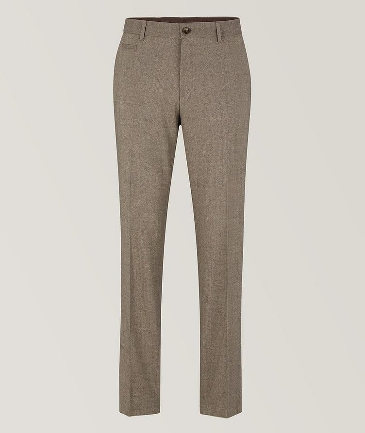 Micro-Pattern Wool-Blend Dress Pants image 0