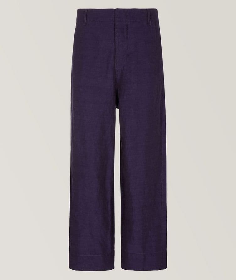 Micro Herringbone Weave Linen-Viscose Trousers image 0