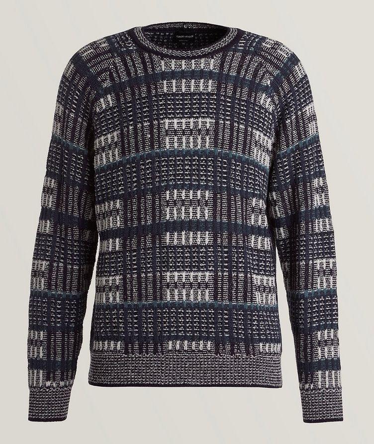 Retro Plaid Jacquard Print Sweater image 0