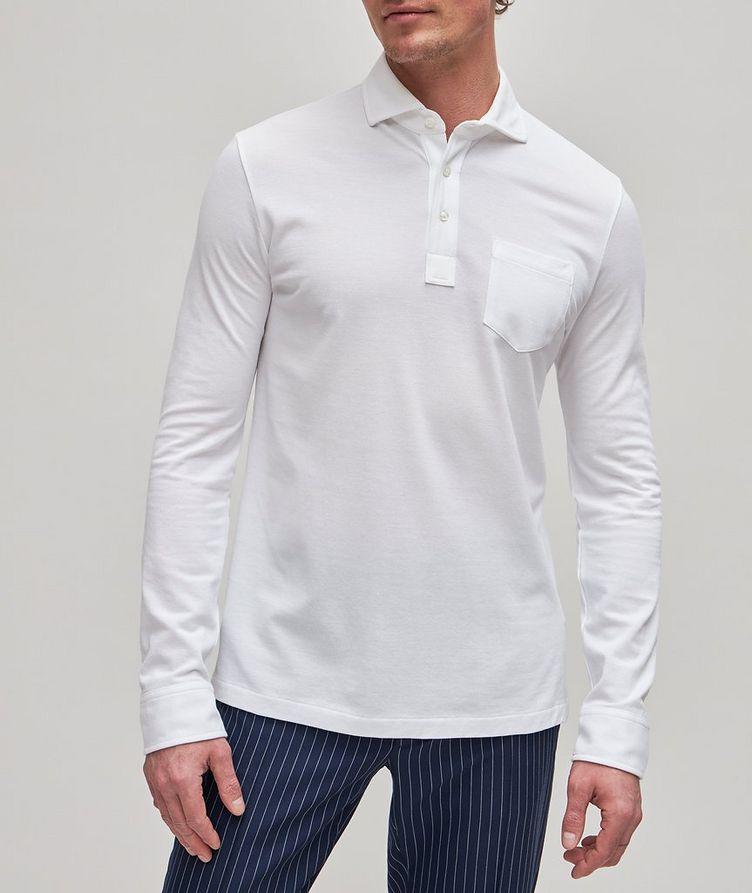 Long-Sleeve Mercerized Pique Polo image 1