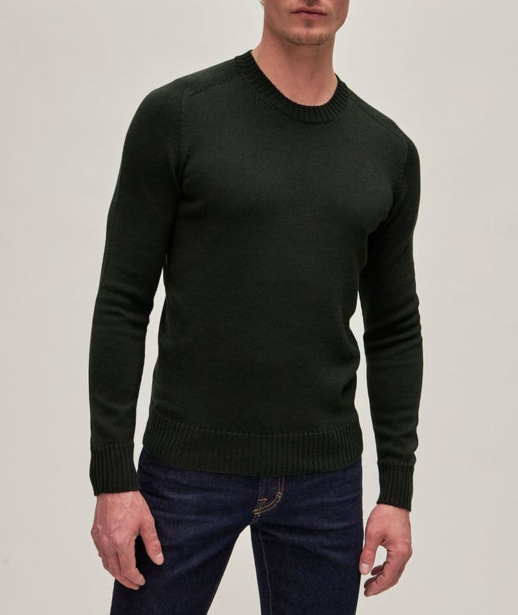 Cotton-Silk Knit Crewneck Sweater image 1