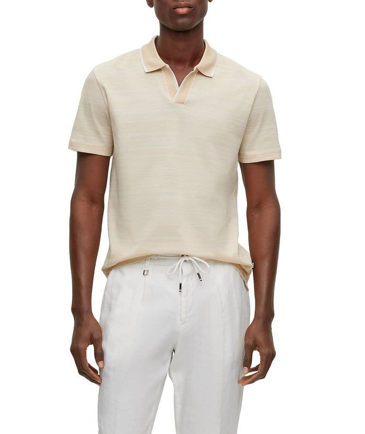 Tonal Jacquard Mercerized Cotton Polo  image 2