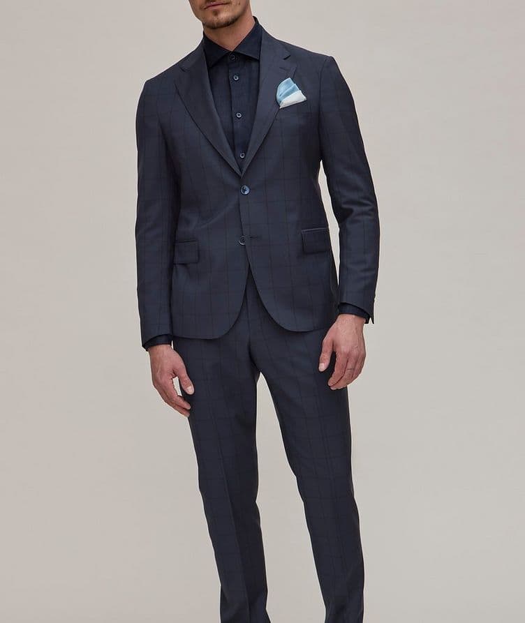 Tonal Windowpane Wool Suit image 1