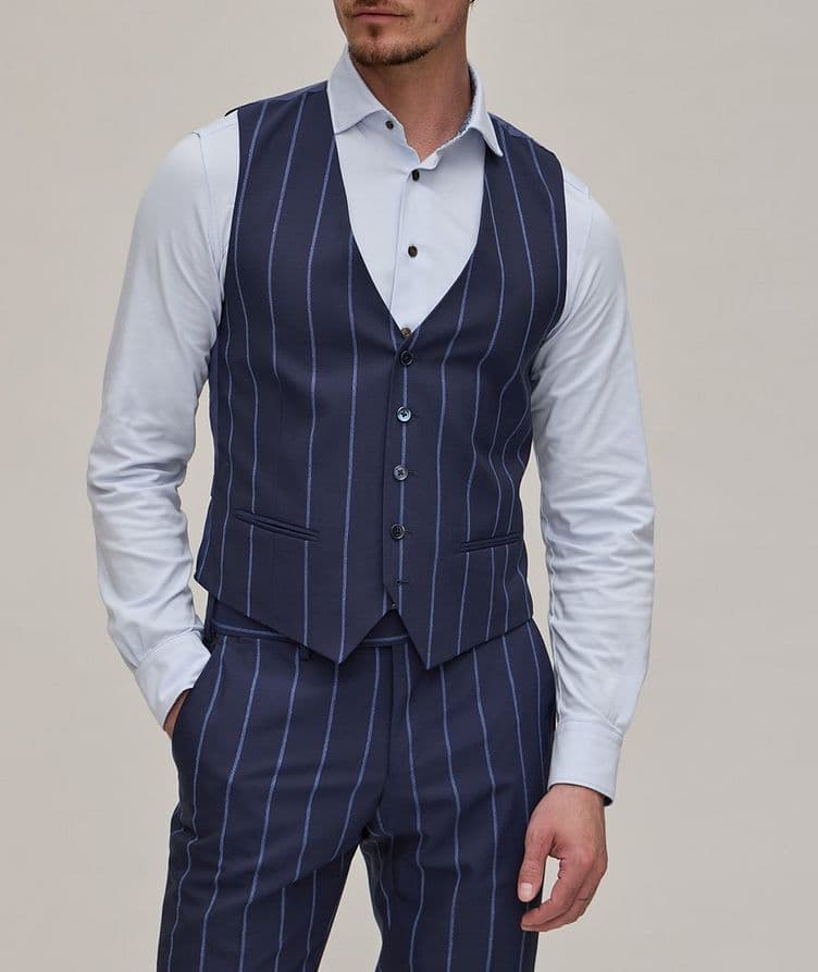 Wide Stripe Wool Three-Piece Suit image 4