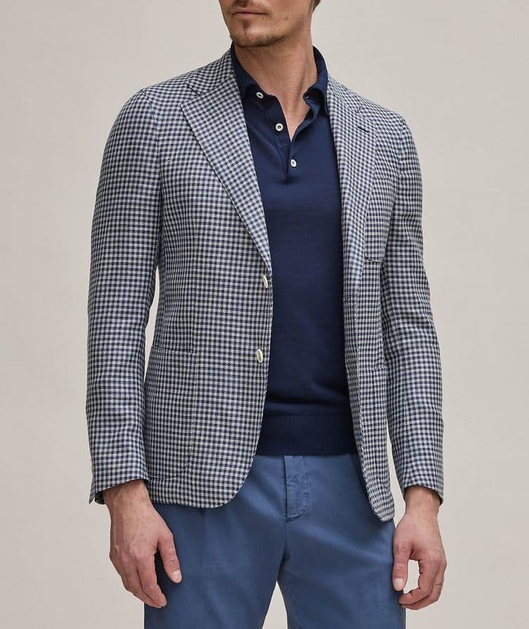 Houndstooth Virgin Wool, Silk & Linen Sport Jacket image 1