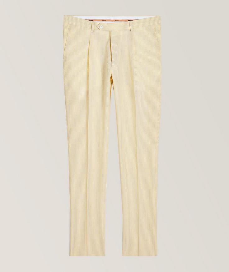 Harold Pleated Striped Seersucker Dress Pants