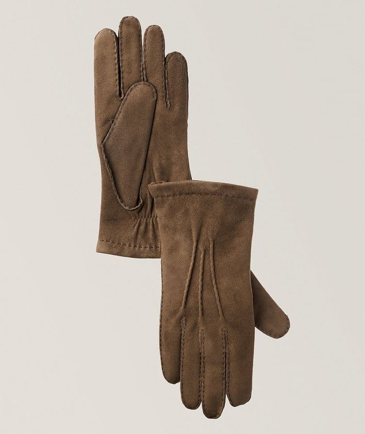 Gants en suède de mouton à poil et en cachemire image 0