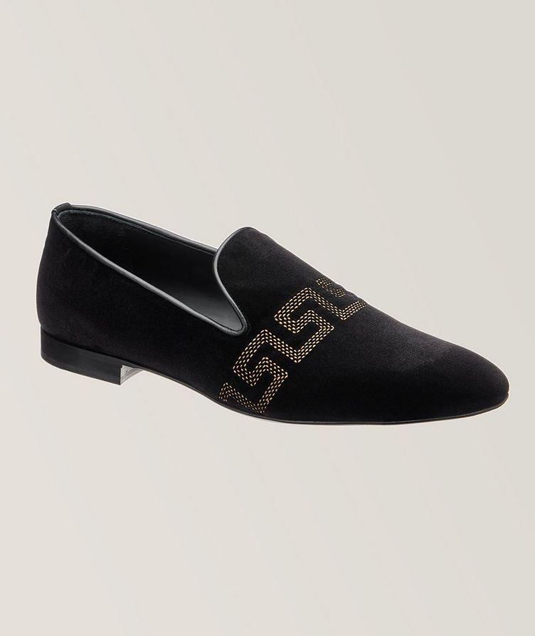 Greca Embroidered Velvet Loafers image 0