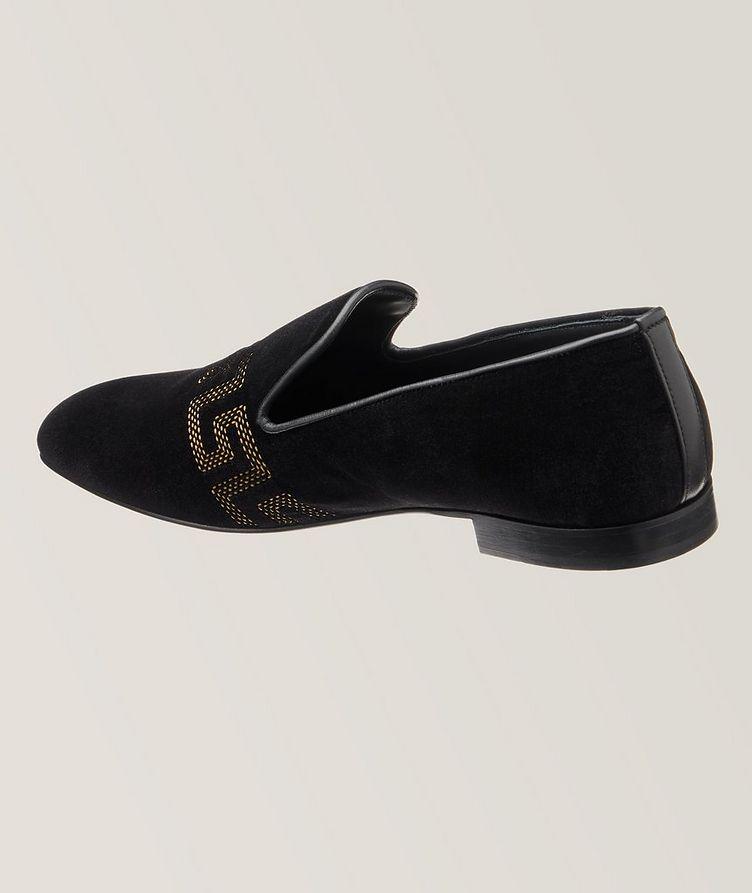 Greca Embroidered Velvet Loafers image 1