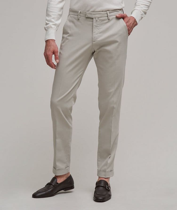 Slim Fit Cotton-Stretch Pants image 1