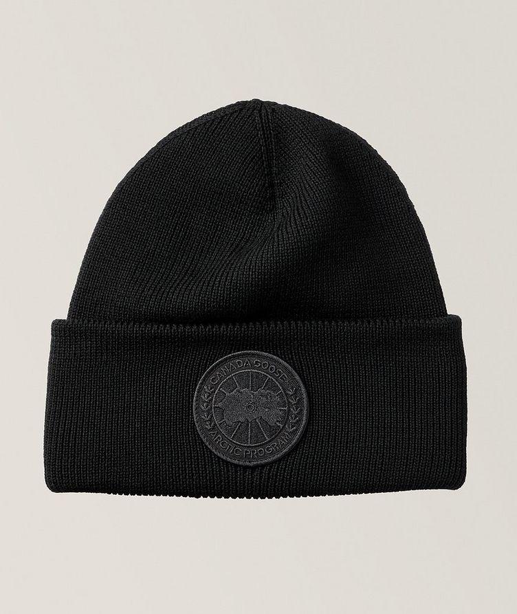 Tuque en laine mérinos avec écusson de marque image 0