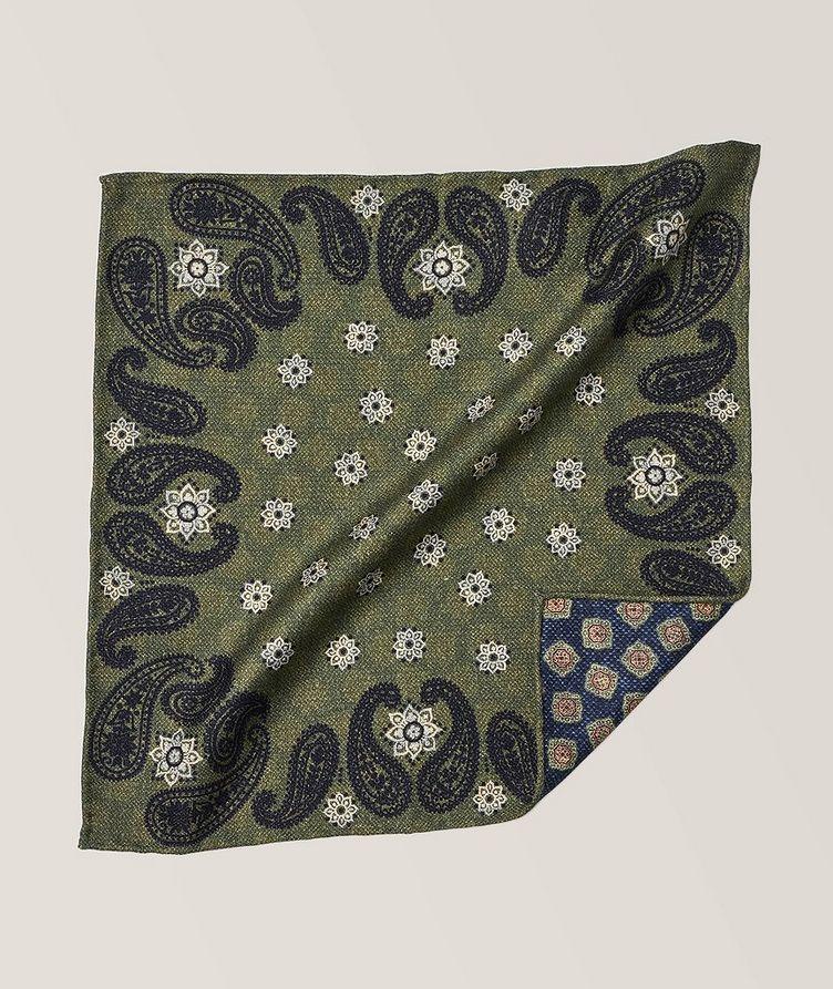 Reversible Paisley & Foulard Silk Pocket Square  image 0