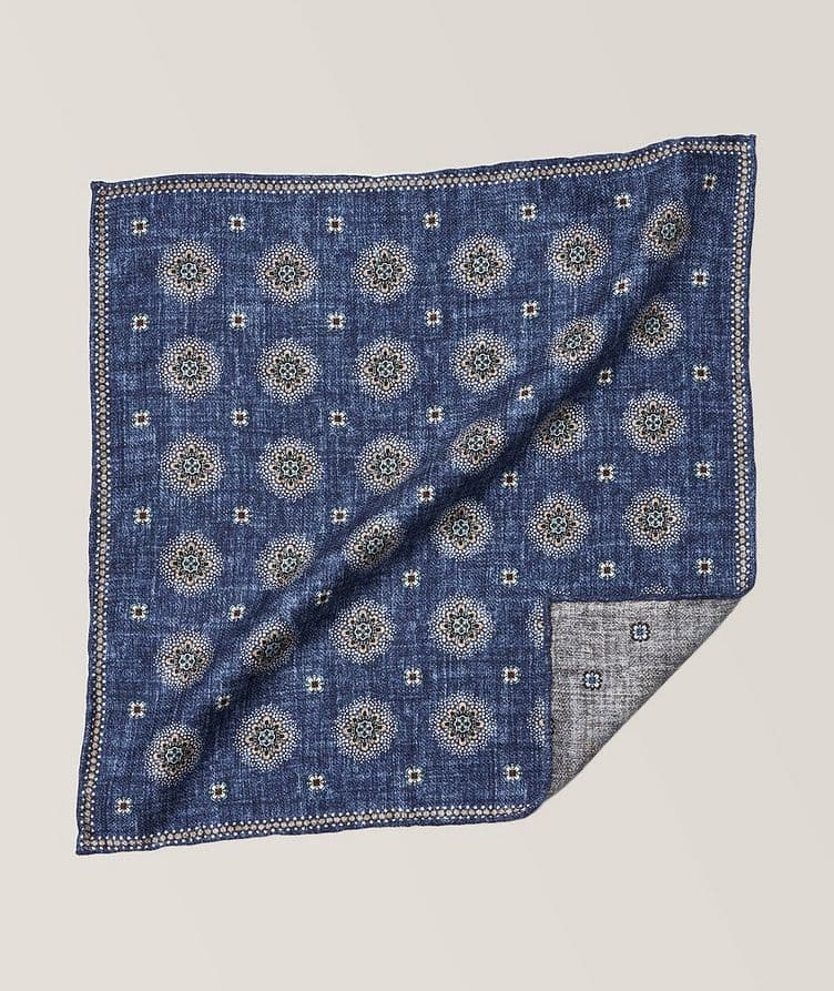 Reversible Neat & Foulard Silk Pocket Square  image 0